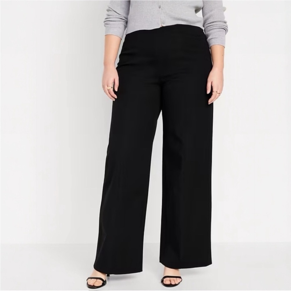 Old Navy High Waisted Pixie Pull On Wide Leg Pant NWOT color Black Large - Picture 4 of 10